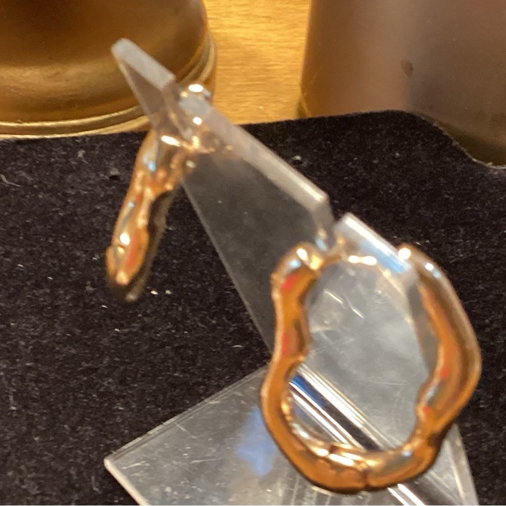 NWOT Twisted Gold-Tone Hoop Leverback Tube Earrings